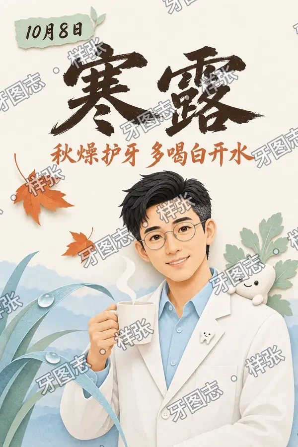 节气节日海报样张:寒露护牙